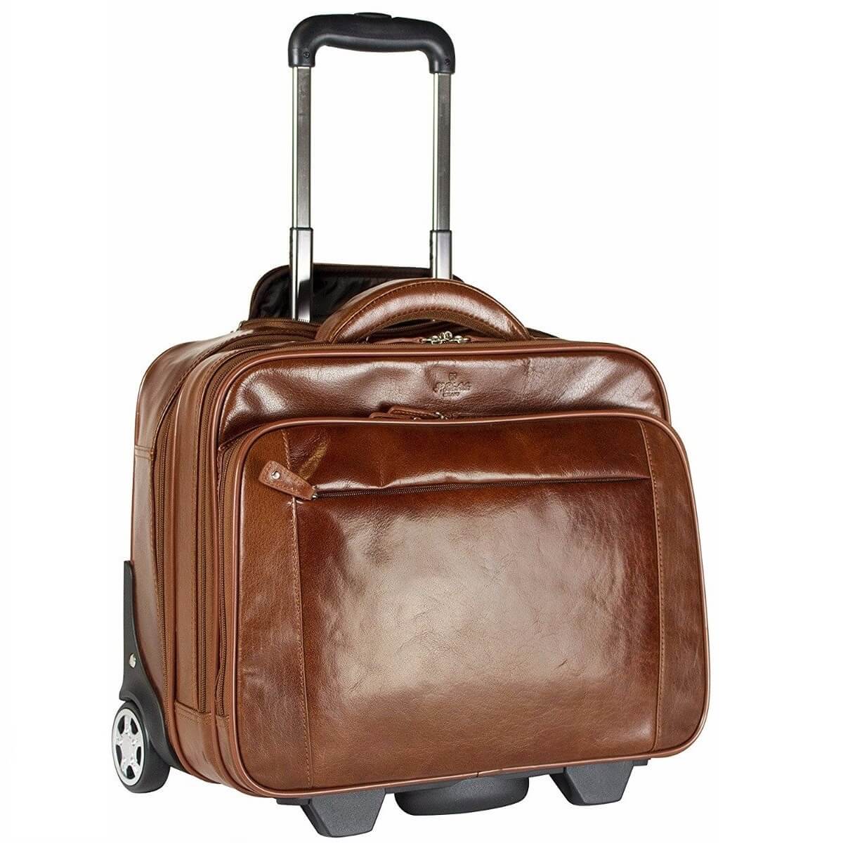 Leather Laptop Suitcase - Pammvi Inc