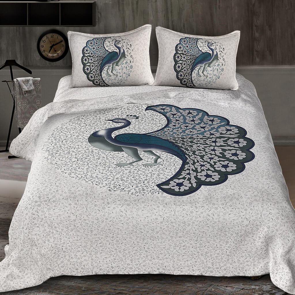 Ancient Dancing Peacock Bed Sheets Pammvi Inc